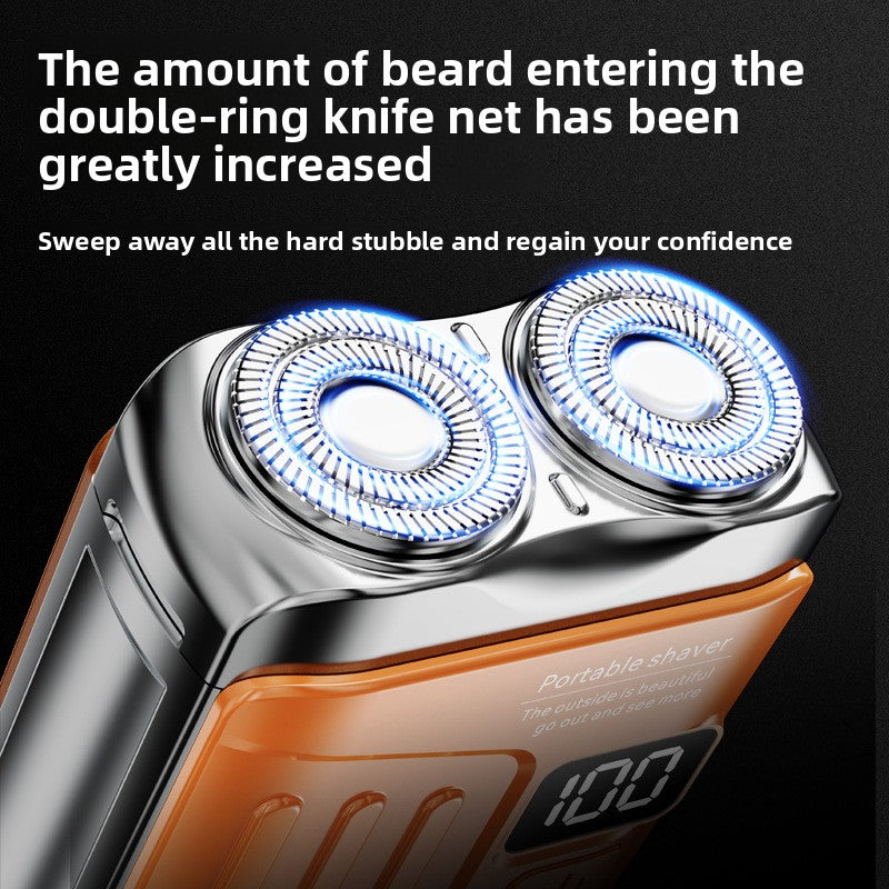 Mini USB Rechargeable Electric Shaver with Magnetic Dual Head
