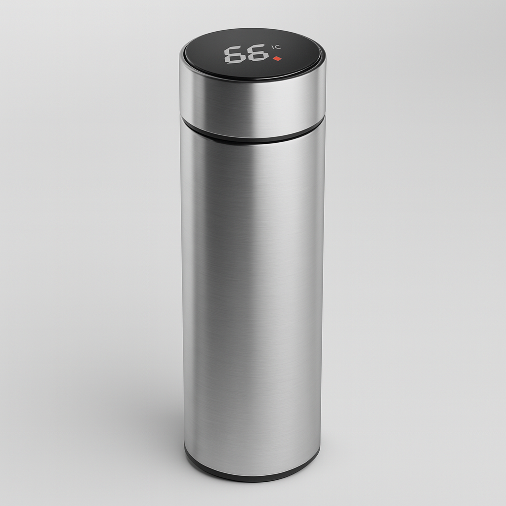 500mL Smart Temperature Display Thermos - Stainless Steel Insulated Bottle