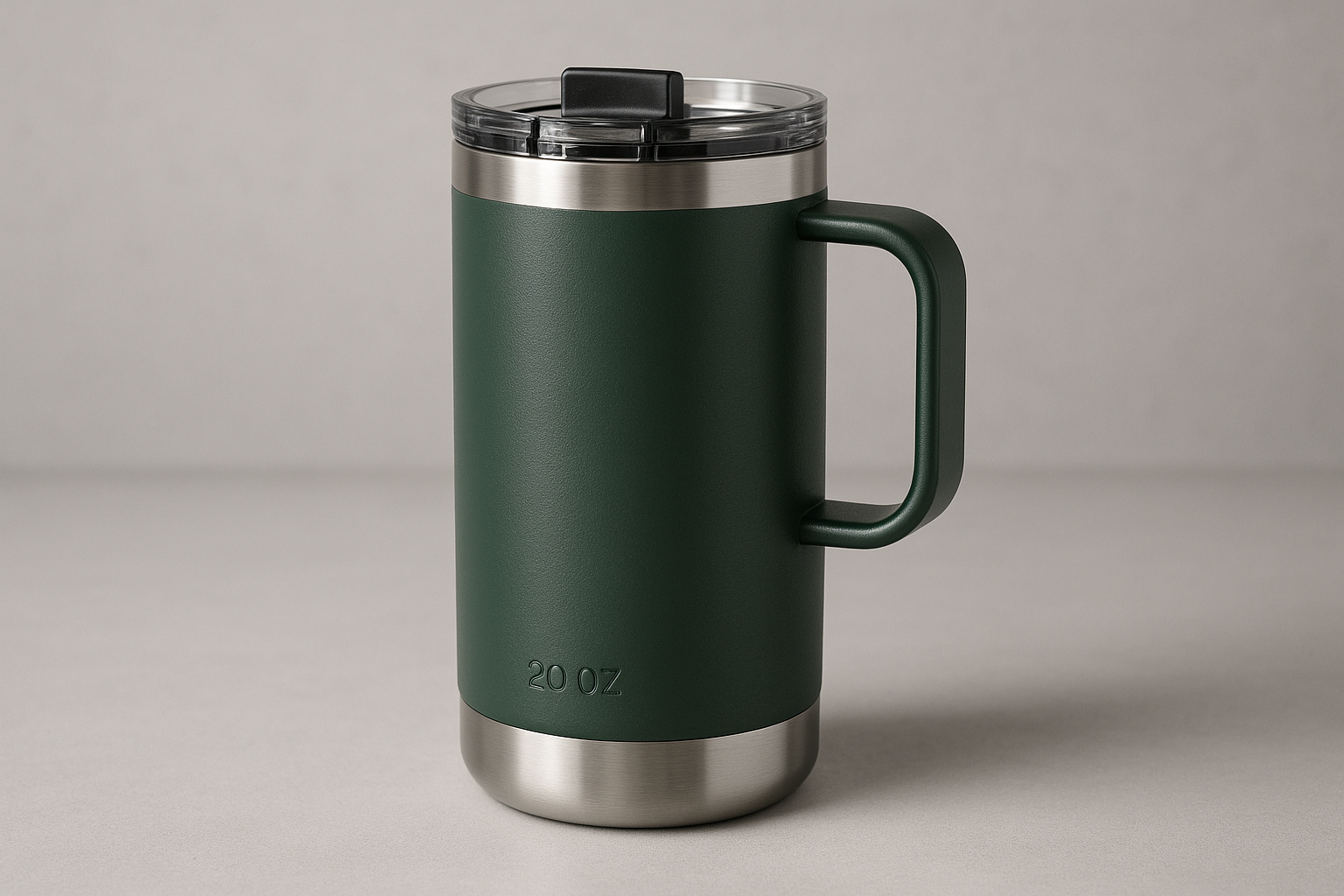 High-quality 3D rendered 20oz insulated travel mug