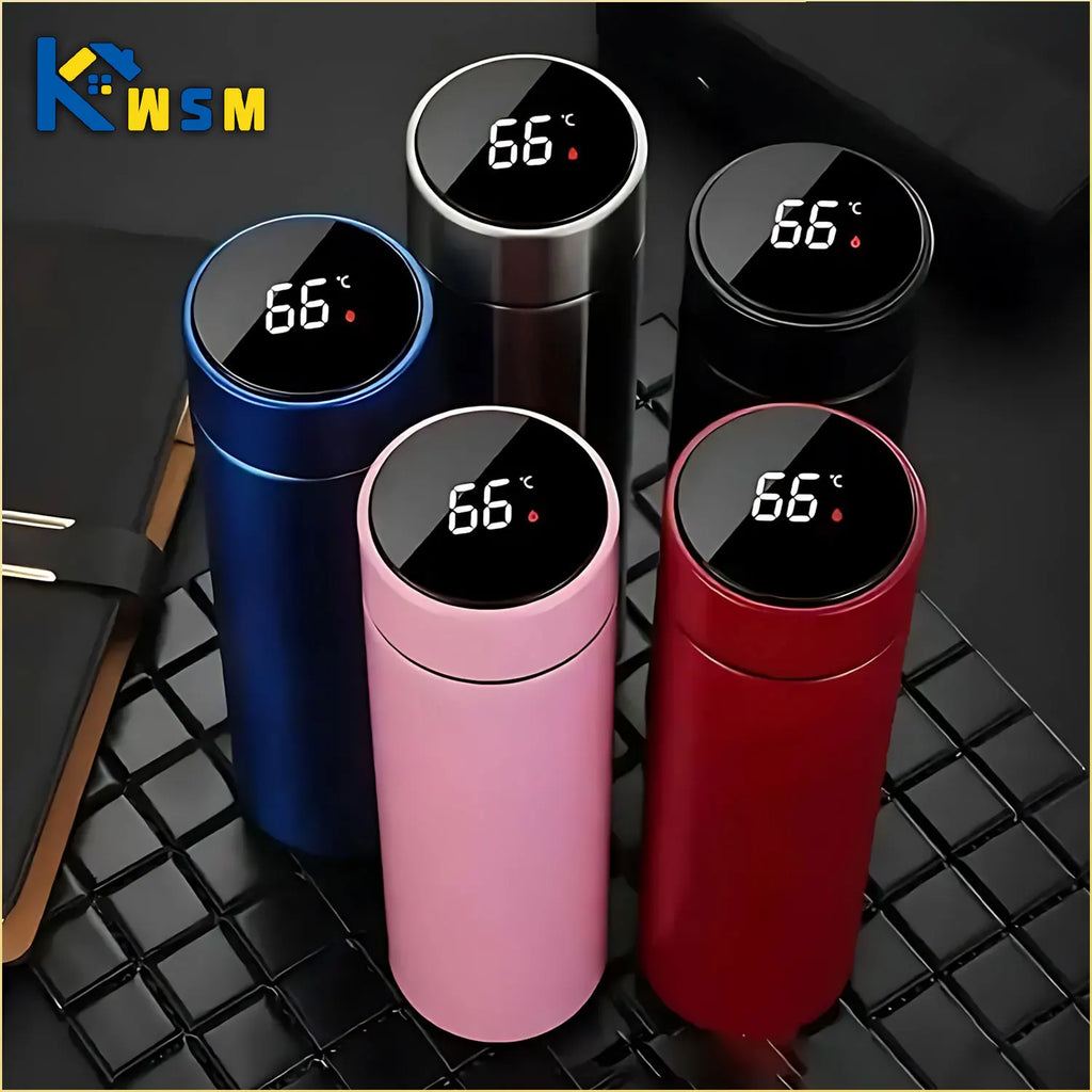 500mL Smart Temperature Display Thermos - Stainless Steel Insulated Bottle